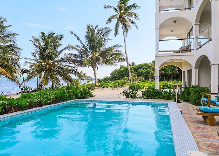 Beachfront With Ocean Views Wifi Partial Ac & Shared Pool Dock Kayaks Сasa de vacaciones San Pedro (Ambergris Caye)